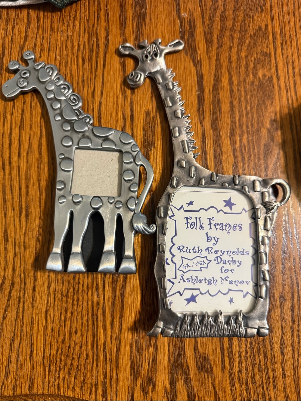 Artsy Folk Giraffe Pewter Photo Frame - Silver